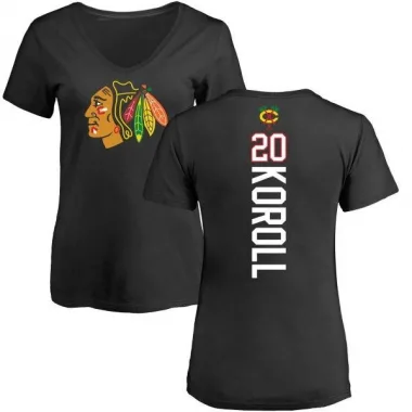 Black Women's Cliff Koroll Chicago Blackhawks Backer T-Shirt -