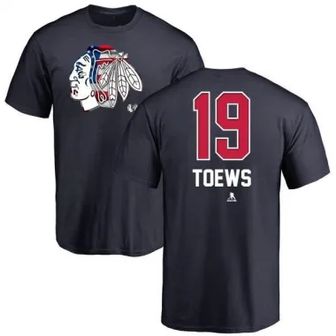 Navy Men's Jonathan Toews Chicago Blackhawks Name and Number Banner Wave T-Shirt -