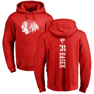 Red Men's Dominik Hasek Chicago Blackhawks Branded One Color Backer Pullover Hoodie