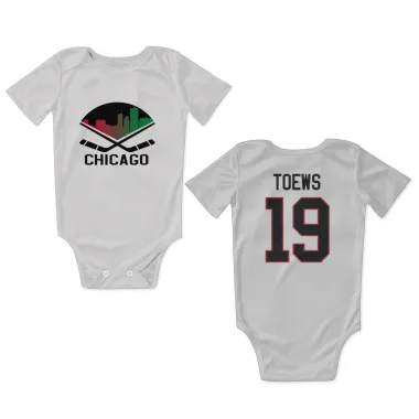 White Chicago Blackhawks Jonathan Toews   Newborn & Infant Bodysuit